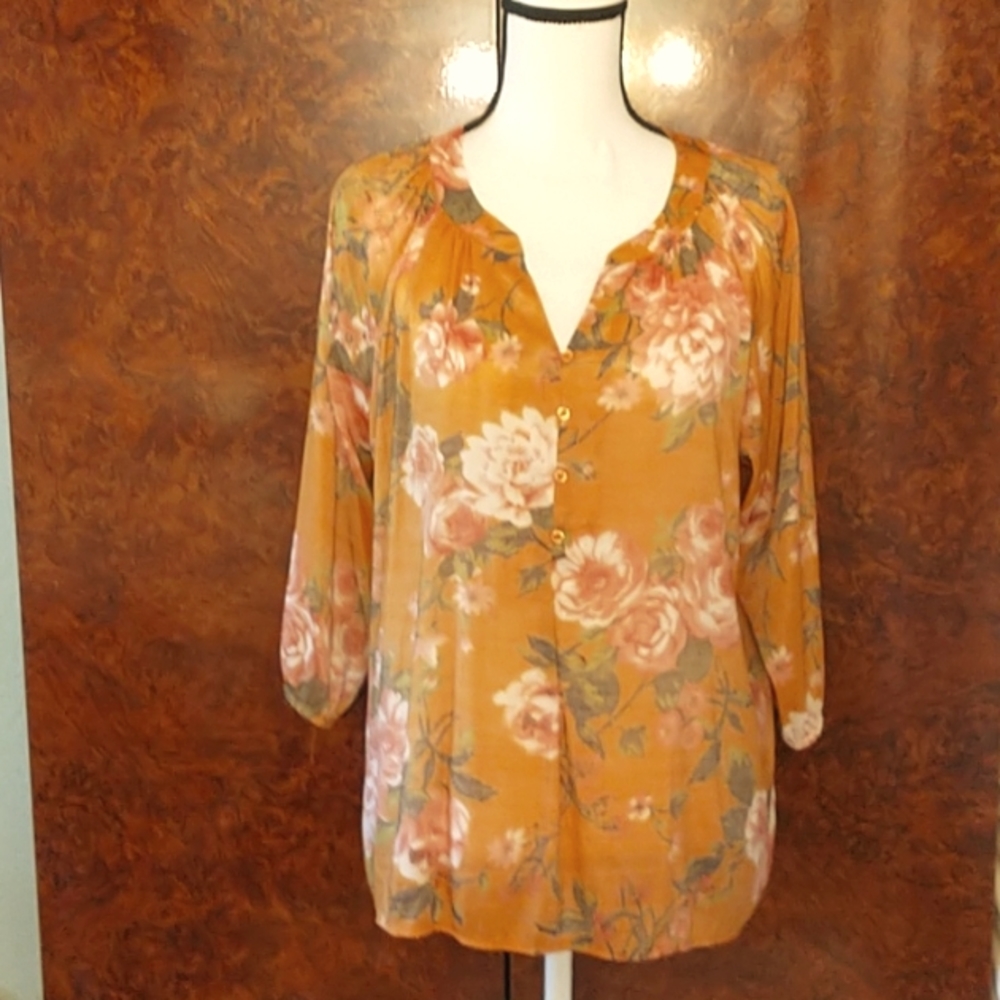 Beautiful gold Rayon Blouse